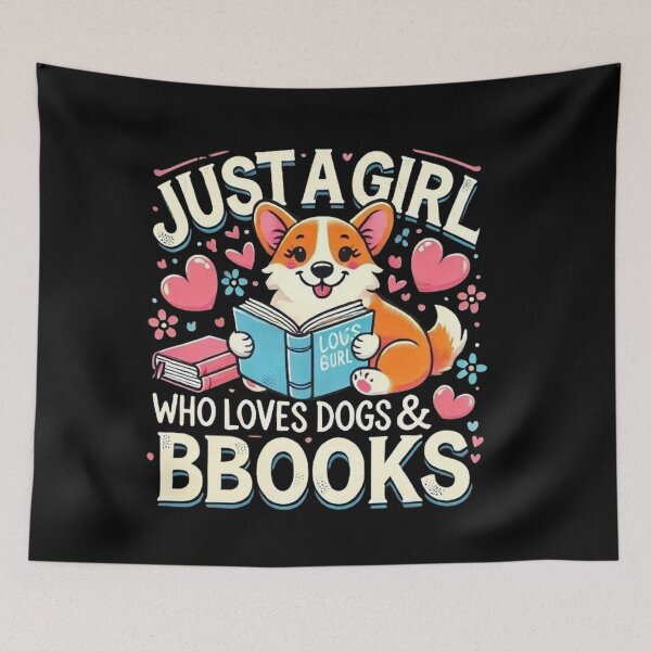 Item preview, Just A Girl Who Loves Dogs And Books Reading Dog Puppy Lover designed and sold by SztylishDesigns.