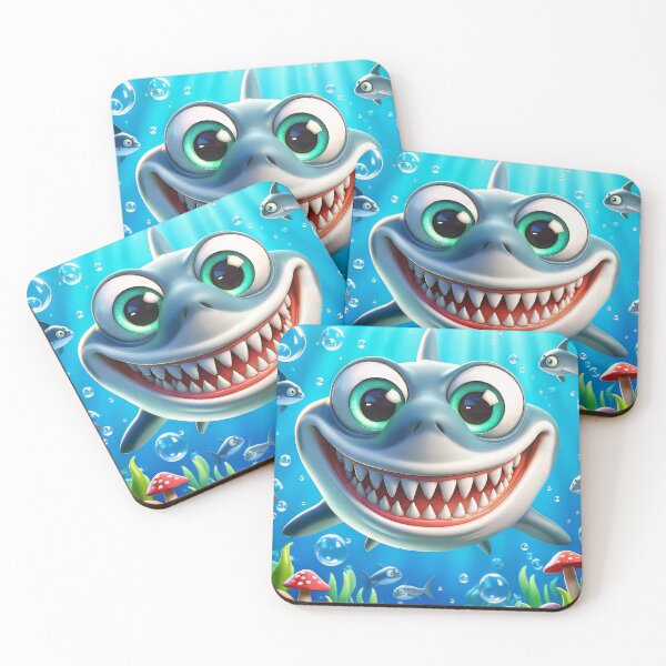 Item preview, Smiling Cartoon Shark Portrait designed and sold by CattyCornerPOD.