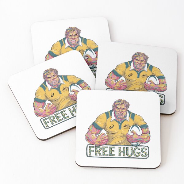 Item preview, Free Hugs, Rugby, Australia, New Zealand, All Blacks, Wallabies, Sport, funnyfits70, Humor, Funny, retro, vintage, funny quotes, animal humor, designed and sold by FunnyFits70.