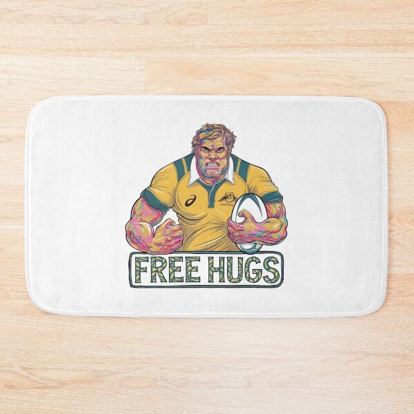 Item preview, Free Hugs, Rugby, Australia, New Zealand, All Blacks, Wallabies, Sport, funnyfits70, Humor, Funny, retro, vintage, funny quotes, animal humor, designed and sold by FunnyFits70.