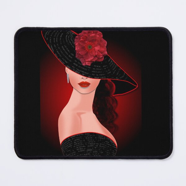 Item preview, Chic lady in black hat with flower illustarion designed and sold by Sonia Jones Art.