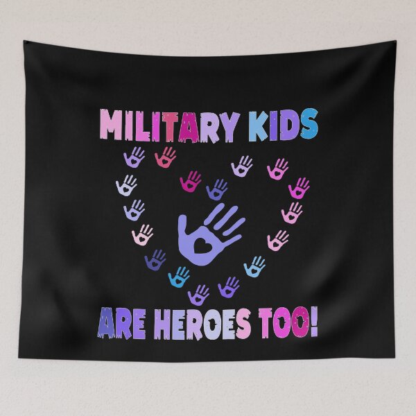 Item preview, Military Kids Are Heroes Too ! Colorful Heart Hands  designed and sold by Smix Pixels.
