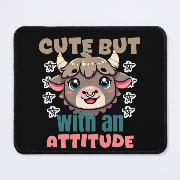 Item preview, cute but with an attitude, aesthetic kawaii bull designed and sold by LWOI.