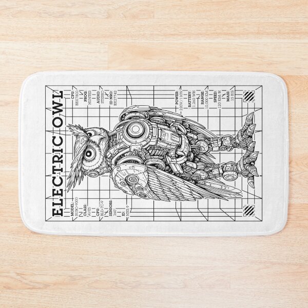 Item preview, Electric Owl Cyberpunk Android Robot Science Fiction Gamer designed and sold by GrandeDuc.