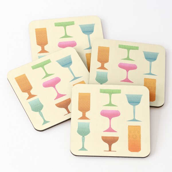 Item preview, Colorful Vintage Cocktail Glasses designed and sold by Haley Schulz.