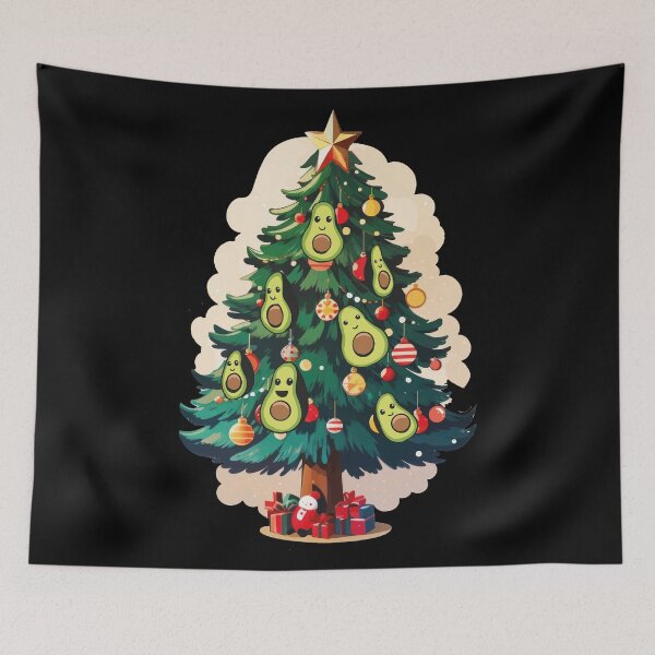 Item preview, Festive Avocado Christmas Tree - Holiday Humor and Whimsy designed and sold by DrawHandArt.