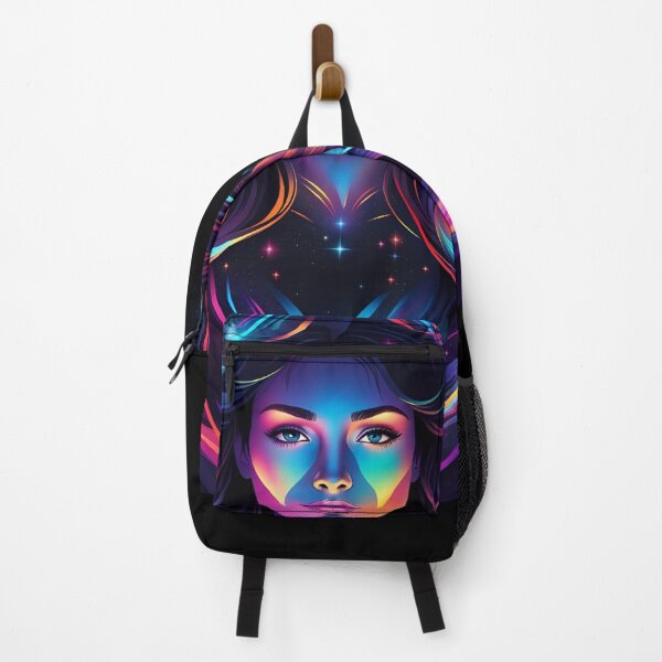 Item preview, Fantasy Girl in Vivid Neon Colors | Cosmic Beauty & Fantasy Starry Night Art designed and sold by Whisky1111.