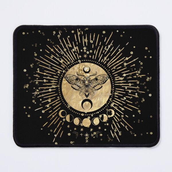 Item preview, Skull Moth in Gold Black, Gothic Motif designed and sold by CorvusLunaArt.