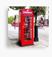 Red Phone Booth, London England Canvas Print