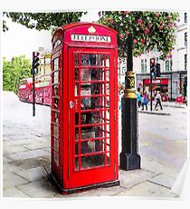Red Phone Booth, London England Poster