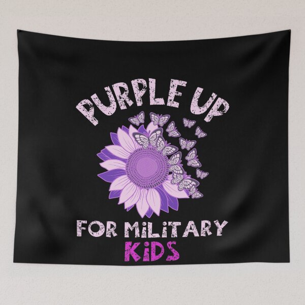 Item preview, Purple Up For Military Kids Sunflower Purple Butterfly Scattering    designed and sold by Smix Pixels.