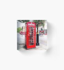 Red Phone Booth, London England Acrylic Block