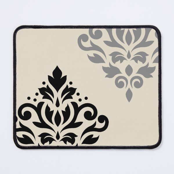Item preview, Scroll Damask Art I Black Grey Cream designed and sold by NataliePaskell.
