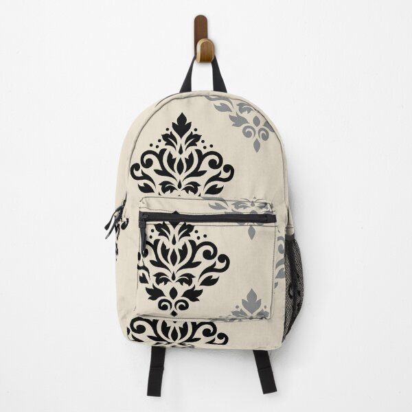 Item preview, Scroll Damask Art I Black Grey Cream designed and sold by NataliePaskell.