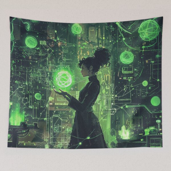 Item preview, Marie Curie Cyberpunk designed and sold by FuturiTravel.