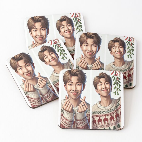 Item preview, Namjoon’s Holiday Hearts | BTS Festive Sticker designed and sold by DEEPDesignsART.