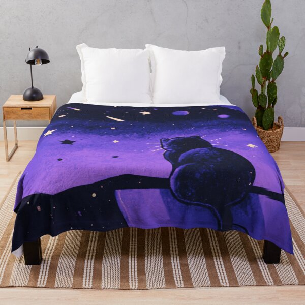 Item preview, A cat looking at the starry sky in night time 3 designed and sold by MerryCrown.