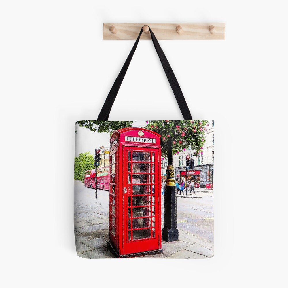 London Red Phone Booth Box  Tote Bag for Sale by CroDesign