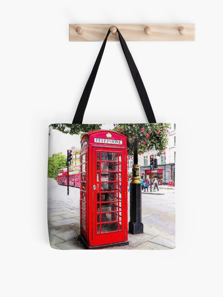 Cute Red Phone Booth London Tote Bag