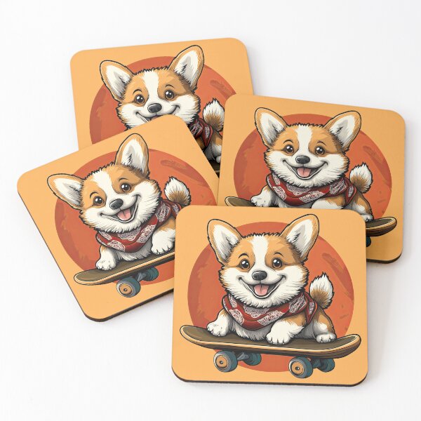 Item preview, Skateboarding Corgi with Bandana designed and sold by TojoStudios.