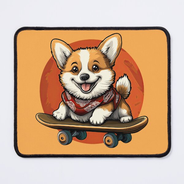 Item preview, Skateboarding Corgi with Bandana designed and sold by TojoStudios.