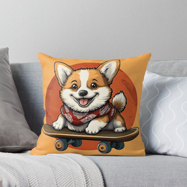 Item preview, Skateboarding Corgi with Bandana designed and sold by TojoStudios.