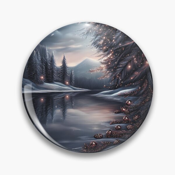 Item preview, Snowy mountains and river.mountain landscape.Winter night.Winter landscape. designed and sold by MagelliShop.