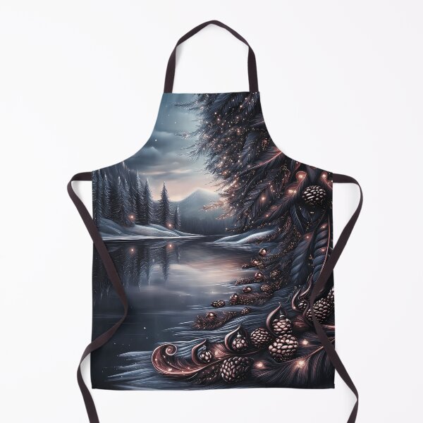Item preview, Snowy mountains and river.mountain landscape.Winter night.Winter landscape. designed and sold by MagelliShop.
