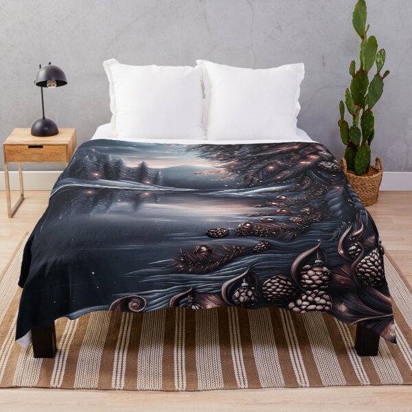 Item preview, Snowy mountains and river.mountain landscape.Winter night.Winter landscape. designed and sold by MagelliShop.
