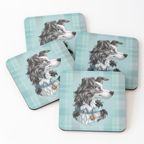 Item preview, Blue Merle Border Collie 2.0 with Tartan / Plaid designed and sold by Bamsdrawz.