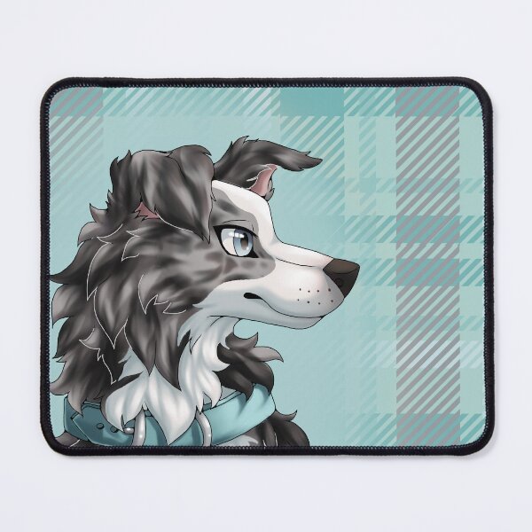 Item preview, Blue Merle Border Collie 2.0 with Tartan / Plaid designed and sold by Bamsdrawz.