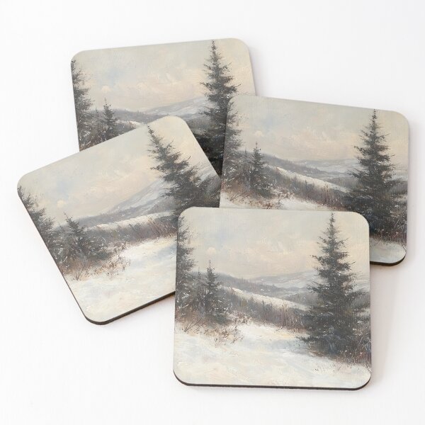 Item preview, Vintage Oil Painting Of Winter Landscape designed and sold by KootenayDesigns.
