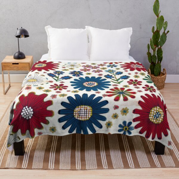 Item preview, White, Blue, Red, Green Daisies - Abstract designed and sold by sonjas.