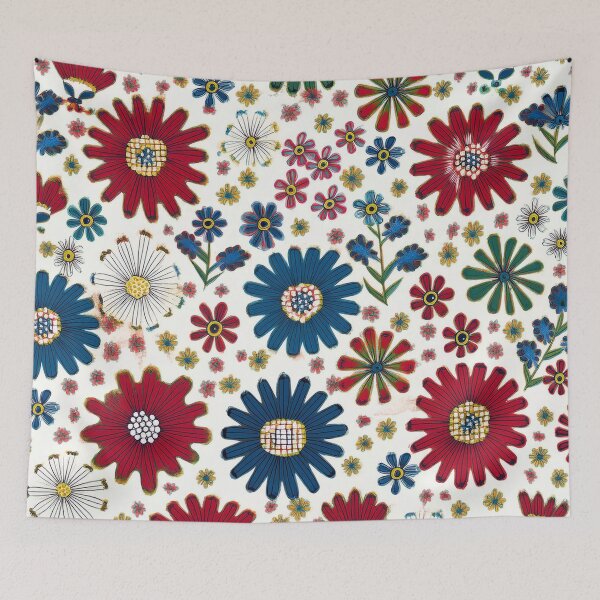 Item preview, White, Blue, Red, Green Daisies - Abstract designed and sold by sonjas.