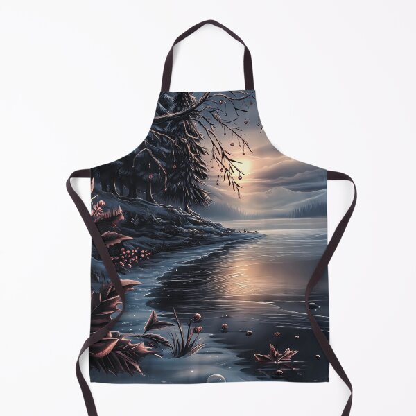 Item preview, Snowy mountains and river.mountain landscape.Winter night.Winter landscape. designed and sold by MagelliShop.