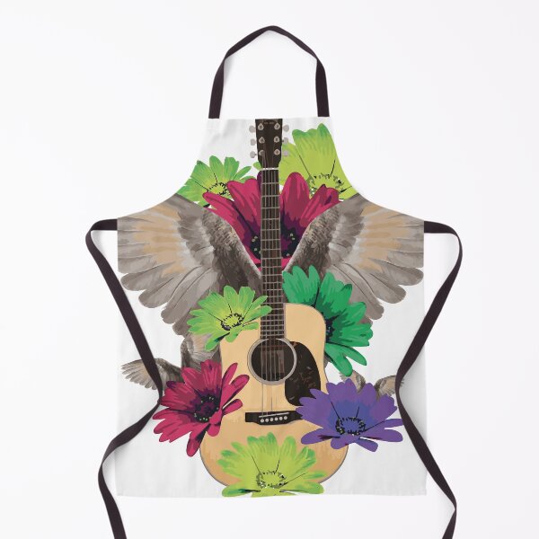 Item preview, Guitar with wing and flower designed and sold by Wolagno.