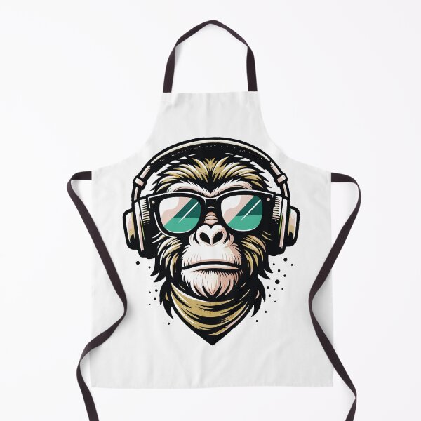 Item preview, Cool Monkey with Headphones and Sunglasses Retro Art designed and sold by DrawHandArt.
