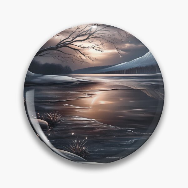 Item preview, Snowy mountains and river.mountain landscape.Winter night.Winter landscape. designed and sold by MagelliShop.