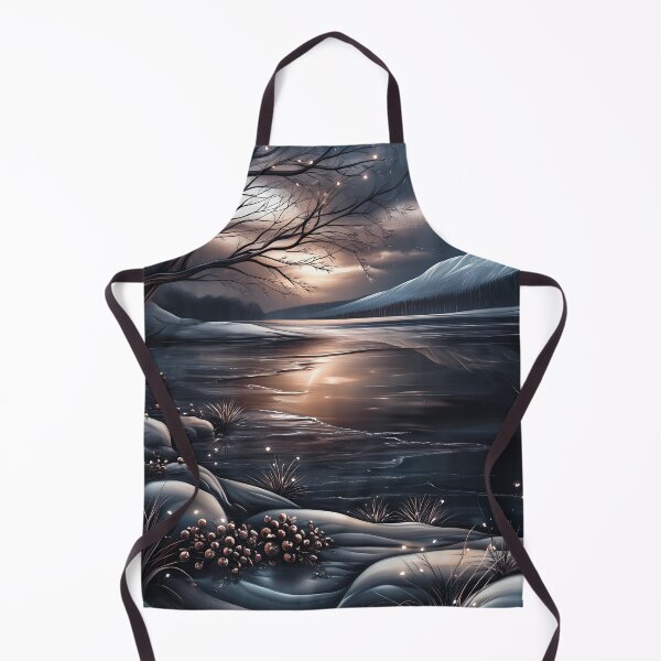 Item preview, Snowy mountains and river.mountain landscape.Winter night.Winter landscape. designed and sold by MagelliShop.