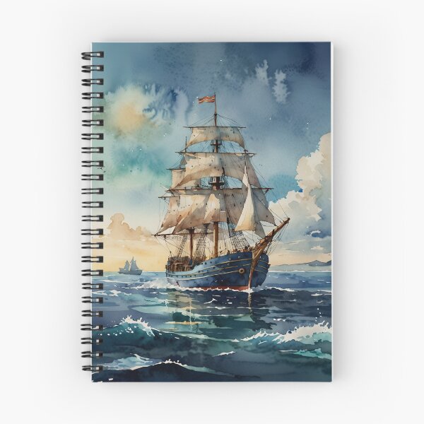Item preview, Ship in Blue Ocean designed and sold by Enchanting Art Vista.