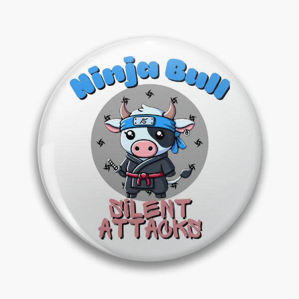 Item preview, ninja bull silent attacks, kawaii bull in ninja costume  designed and sold by LWOI.