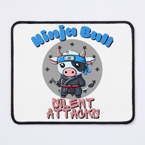 Item preview, ninja bull silent attacks, kawaii bull in ninja costume designed and sold by LWOI.