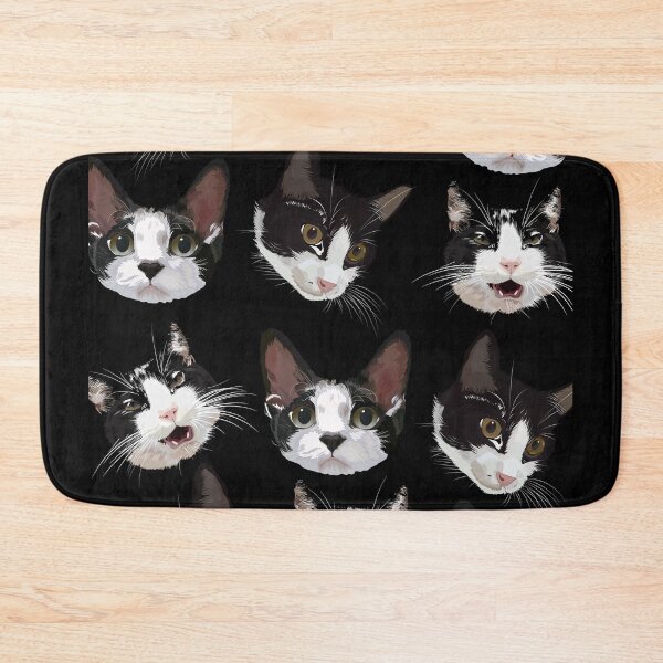 Item preview, Cute tuxedo cat faces with different expressions designed and sold by hateeyes.