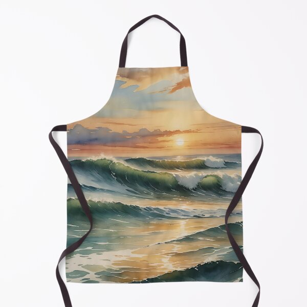 Item preview, Waves at Sunset Watercolor designed and sold by peakfreak.