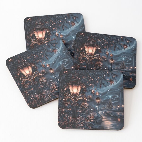 Item preview, Winter night in the city.City lit with lanterns.Winter night.Winter landscape. designed and sold by MagelliShop.