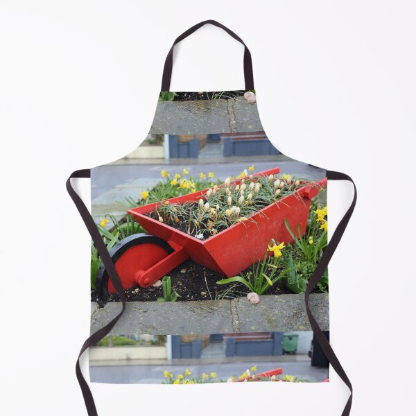 Item preview, Red wheelbarrow with spring flowers designed and sold by pinkal.