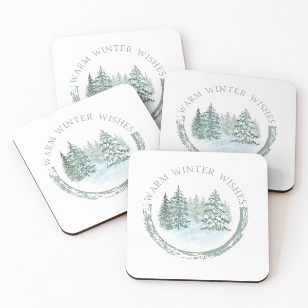 Item preview, Warm Winter Wishes | Wintery Forest Gift | Unique Christmas | Mother Christmas | Wife Christmas | Winter Trees, forest, green, art designed and sold by InHisImageGifts.