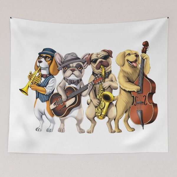 Item preview, Dogs Jazz Musicians designed and sold by underheaven.