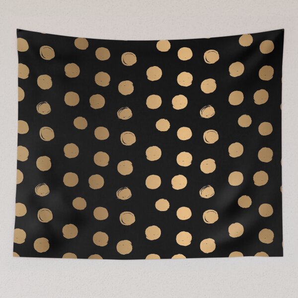 Item preview, Black and Gold Round Brush Strokes Pattern designed and sold by seafoam12shop.