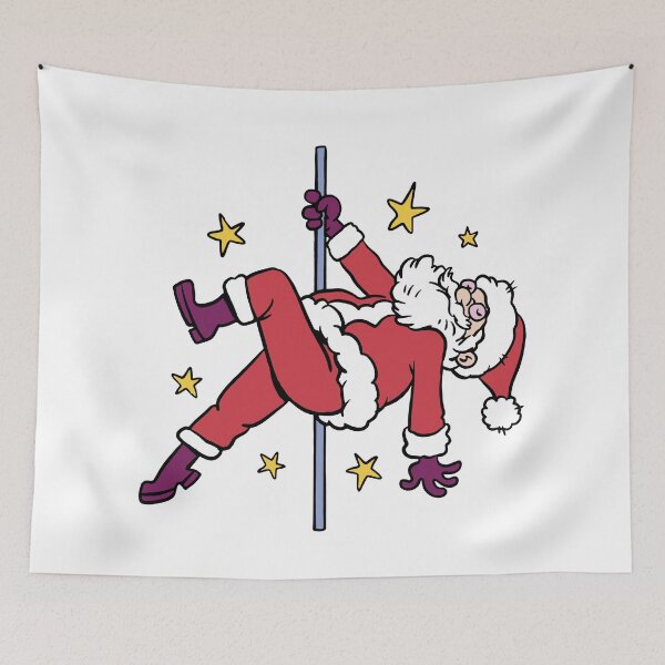 Item preview, Santa Pole Dance - Funny Holiday Humor Design designed and sold by DrawHandArt.